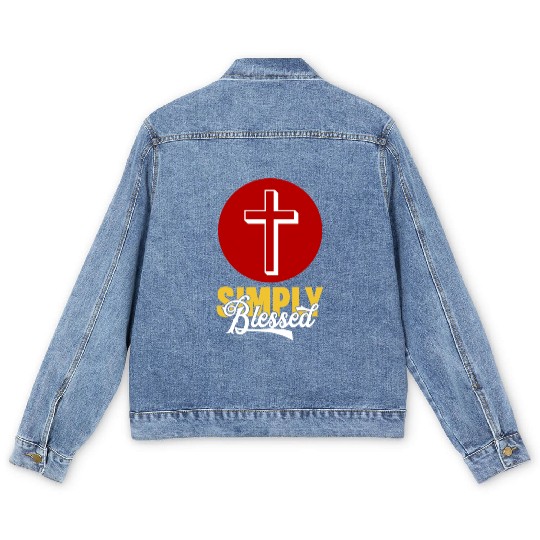 Simply Blessed Love Jesus Christian Men's Denim Jackets