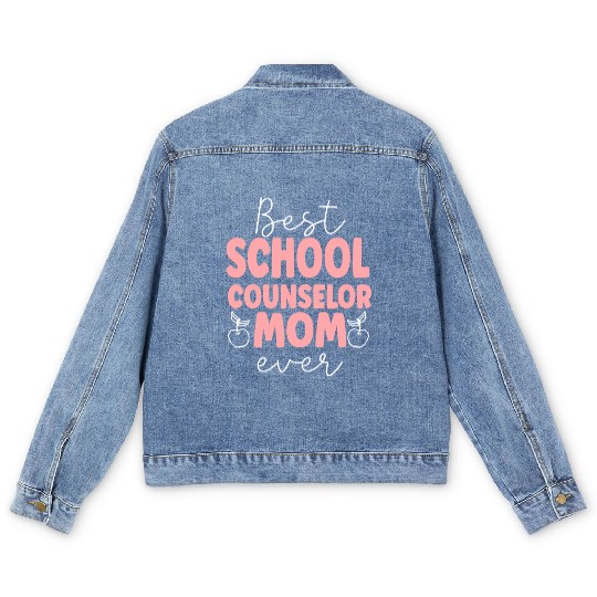 School Counselor Mom Best School Men's Denim Jackets