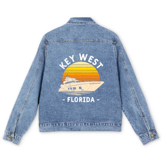 KEY-WEST FLORIDA Sailing Sunshine-State West Keys Men's Denim Jackets