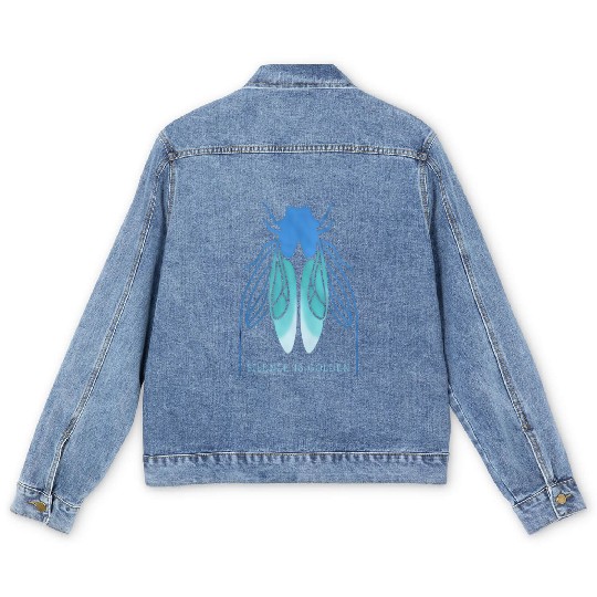 Cicada Charm-inspired Life Cycle Unique Insect Men's Denim Jackets