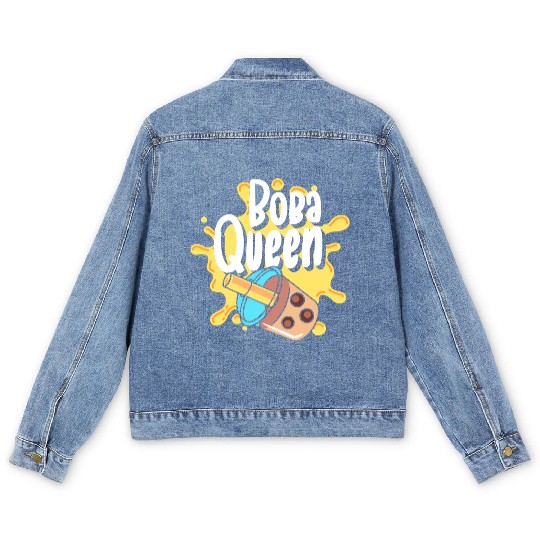 Kawaii Milk Tea Tea Balls Men's Denim Jackets