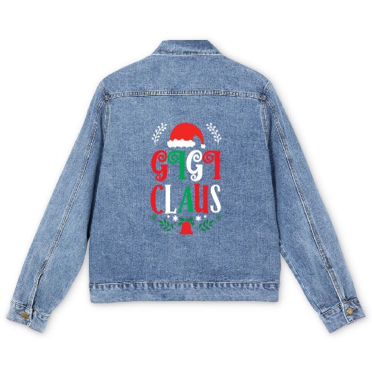 Gigi Claus Christmas Family Group Matching Pajama Men's Denim Jackets