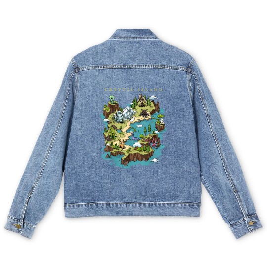 Cryptid Bigfoot Loch Ness Monster Mothman Jersey Men's Denim Jackets