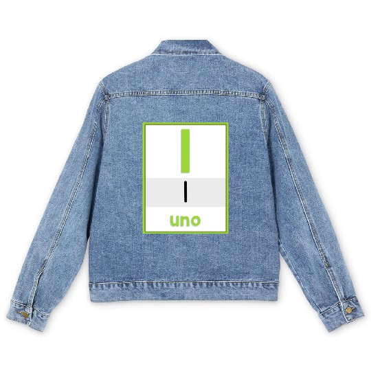 Spanish numbers Uno Men's Denim Jackets