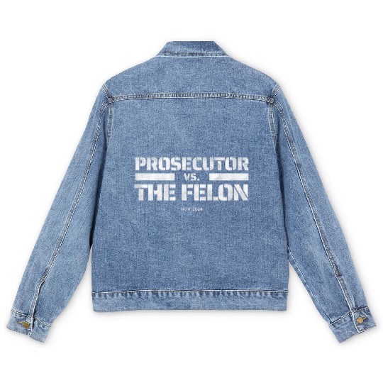 Prosecutor vs Felon 2024 Presidential Election Kam Men's Denim Jackets