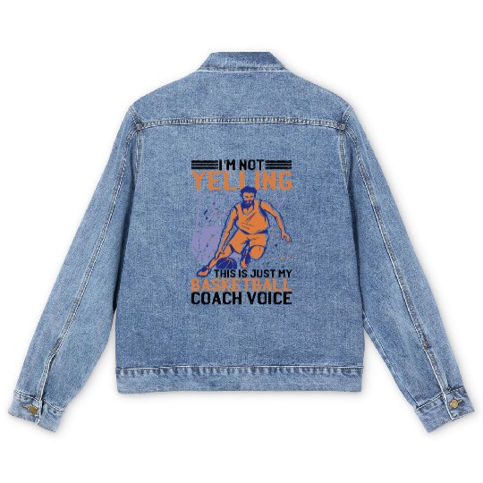 This Is Just My Basketball Coach Voice 2 Men's Denim Jackets
