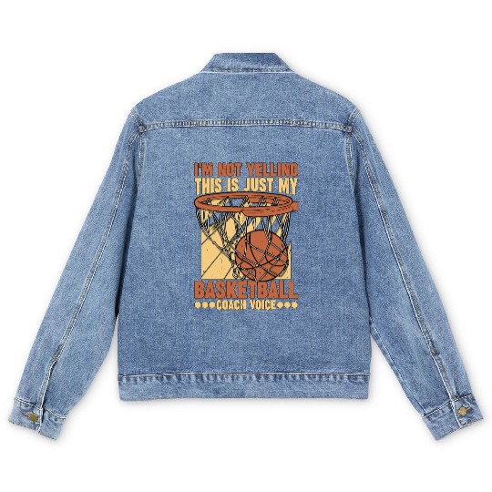 This Is Just My Basketball Coach Voice 1 Men's Denim Jackets