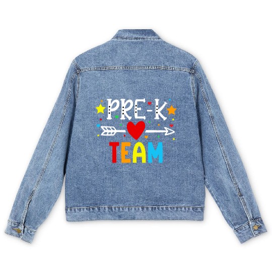 Pre-K Team - Preschool Teacher Men's Denim Jackets
