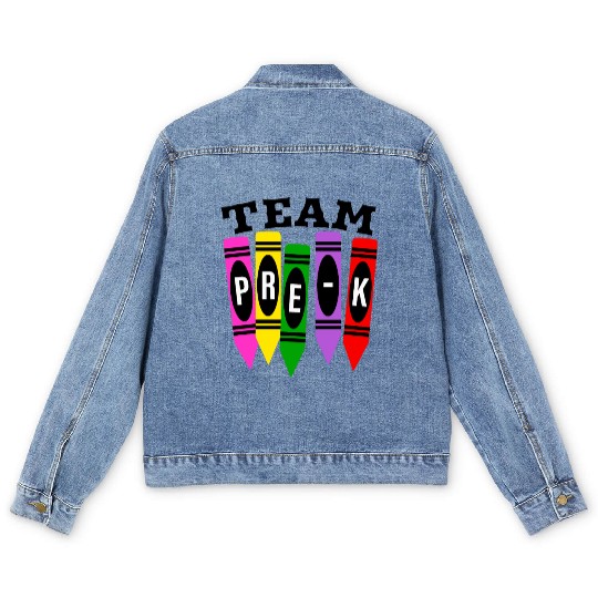 Pre-K Team - Preschool Teacher Men's Denim Jackets