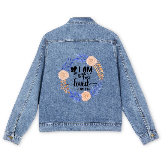 I Am So Loved John 3:16 Love Jesus Christian Men's Denim Jackets