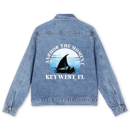 Florida ANCHOR THE MOMENT KEY-WEST, FL Vintage Men's Denim Jackets