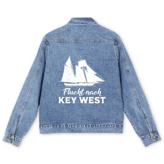 Florida ESCAPE TO KEY-WEST Sailing Florida Men's Denim Jackets