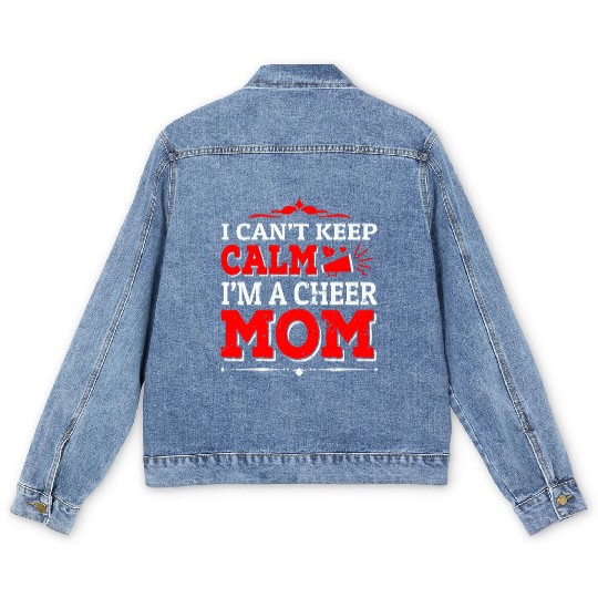Keep Calm Cheer Mom Cheerleading Mother's Day Men's Denim Jackets
