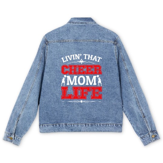 Living Cheer Mom Life Cheerleading Mother's Day Men's Denim Jackets
