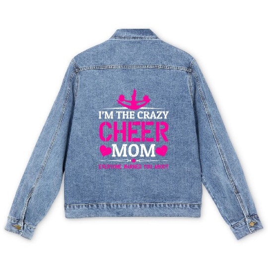 Crazy Cheer Mom Cheerleading Mommy Mother's Day Men's Denim Jackets