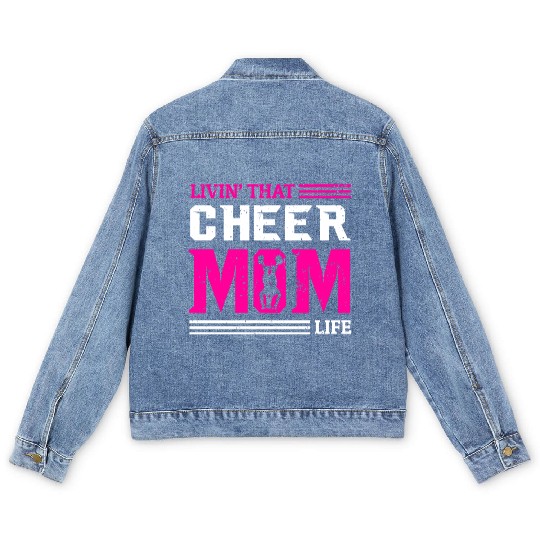 Living Cheer Mom Life Cheerleading Mother's Day Men's Denim Jackets