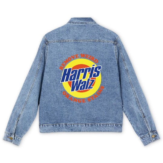 Retro Harris Walz Remove Weird Orange Stains Men's Denim Jackets