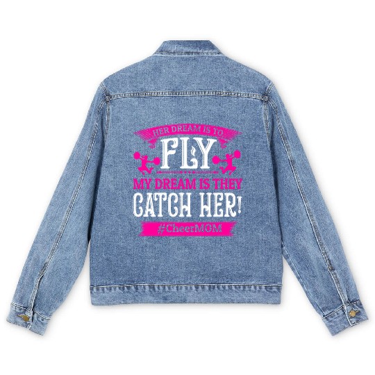 Dream Cheer Mom Cheerleading Mommy Mother's Day Men's Denim Jackets