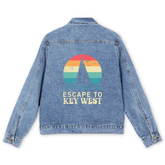 Florida ESCAPE TO KEY-WEST Sailing Florida Men's Denim Jackets