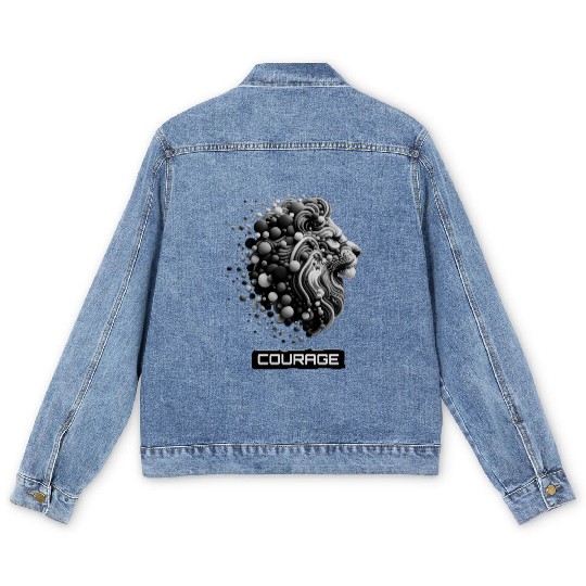 Courageous King: Lion Head Men's Denim Jackets