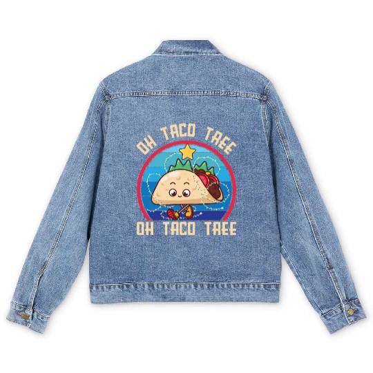 Oh Taco Tree Christmas Cute Xmas Mexican Food Love Men's Denim Jackets