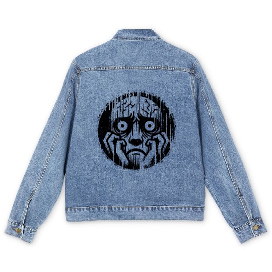 Anxiety Portrait Men's Denim Jackets