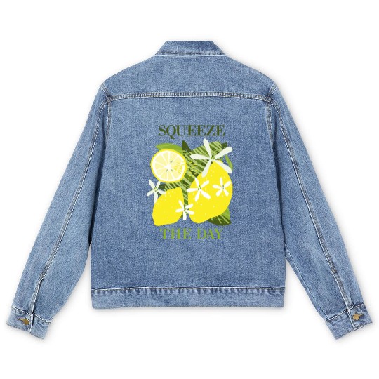 Citrus Lover Squeeze the day Men's Denim Jackets