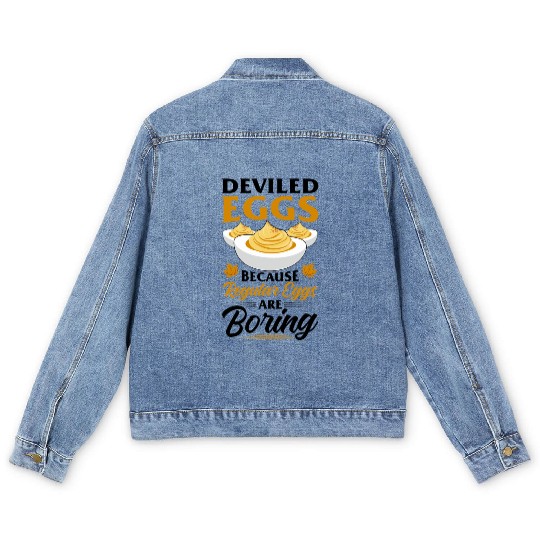 Funny Deviled Eggs Designs For Deviled Egg Lover Men's Denim Jackets
