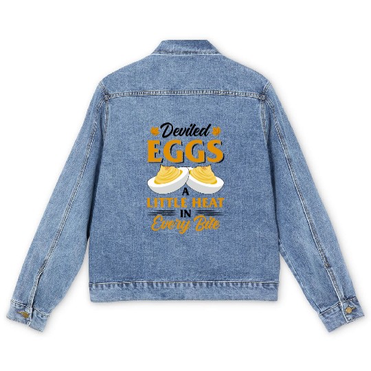 Funny Deviled Eggs Designs For Deviled Egg Lover Men's Denim Jackets