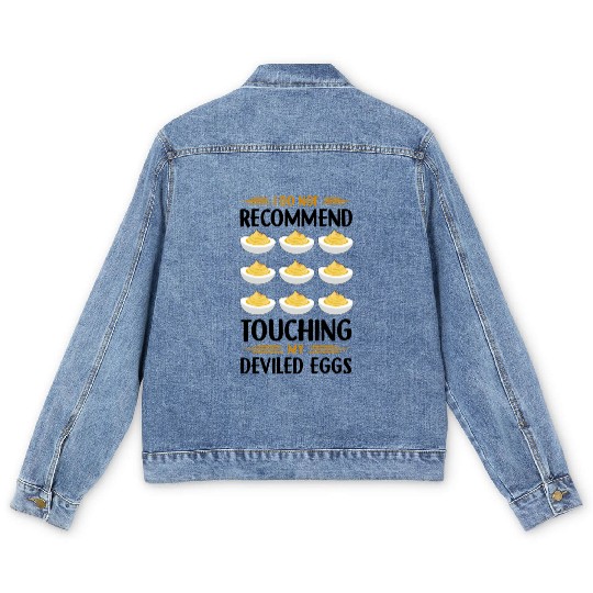 Funny Deviled Eggs Designs For Deviled Egg Lover Men's Denim Jackets