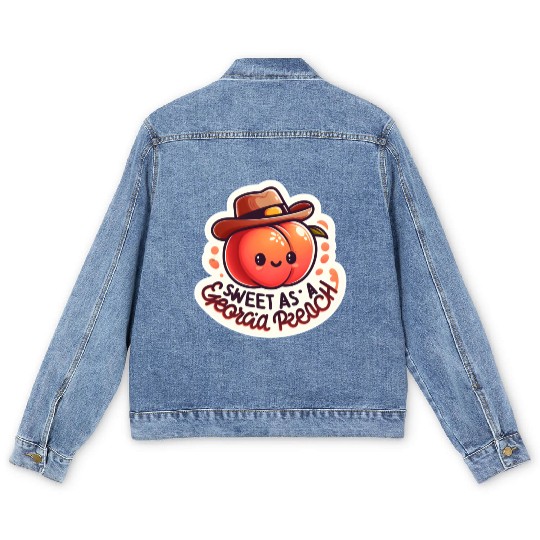 Sweet as a Georgia Peach Sticker Men's Denim Jackets