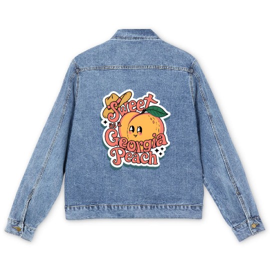 Sweet as a Georgia Peach Sticker.t-shits Men's Denim Jackets