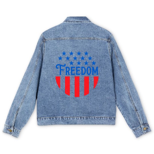 Patriotic Freedom Stars and Stripes Men's Denim Jackets