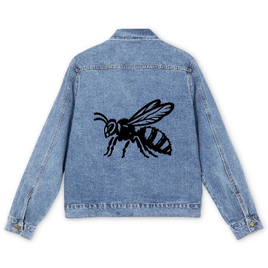 Two Color Wasp Insect Vector Art path3 Men's Denim Jackets