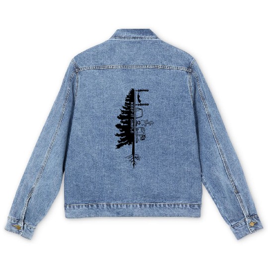 Keep It Simple Camping Tree Men's Denim Jackets