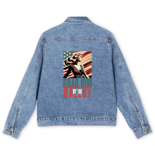 grab him by the ballot Men's Denim Jackets design