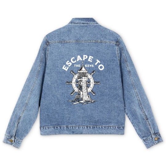 Florida ESCAPE TO KEY-WEST Sailing Outfit Men's Denim Jackets