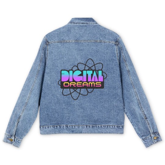 Digital Dreams - Retro Y2K Streetwear Design Men's Denim Jackets