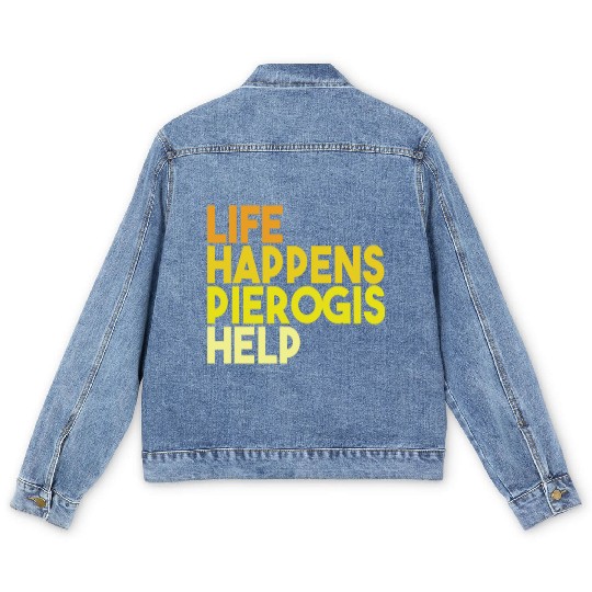 Pierogi Lover Polish Dumpling Pierogies Poland Men's Denim Jackets