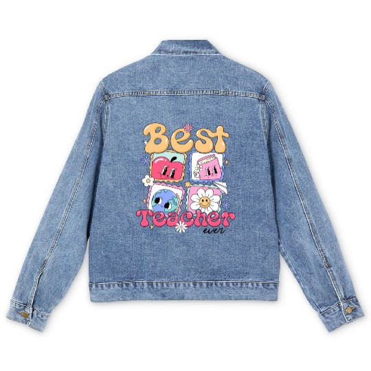 Best Teacher ever Men's Denim Jackets