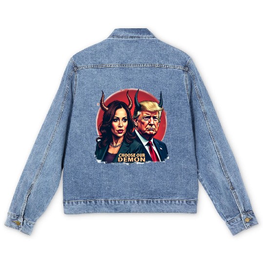 Kamala Harris Vs Trump The Fight For The Country Men's Denim Jackets