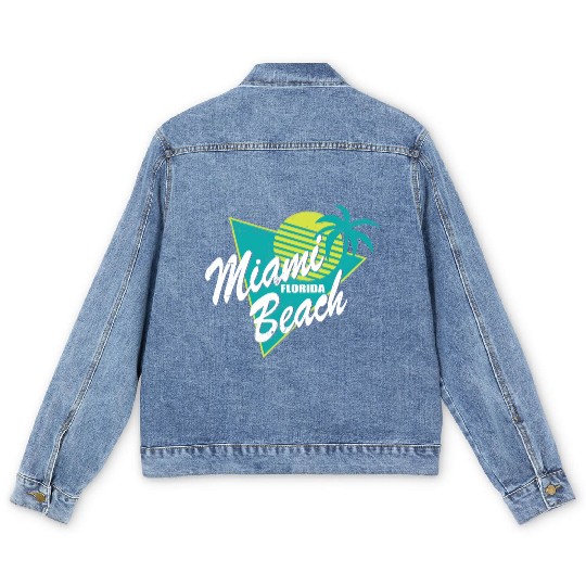 Miami Florida Beach Men's Denim Jackets