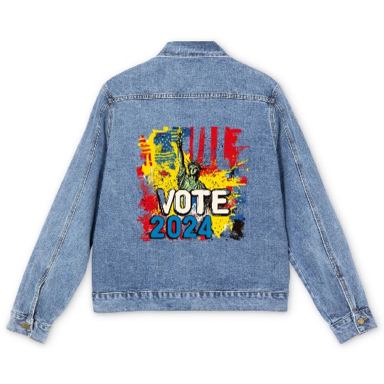 Vote 2024 Election Men's Denim Jackets 0005