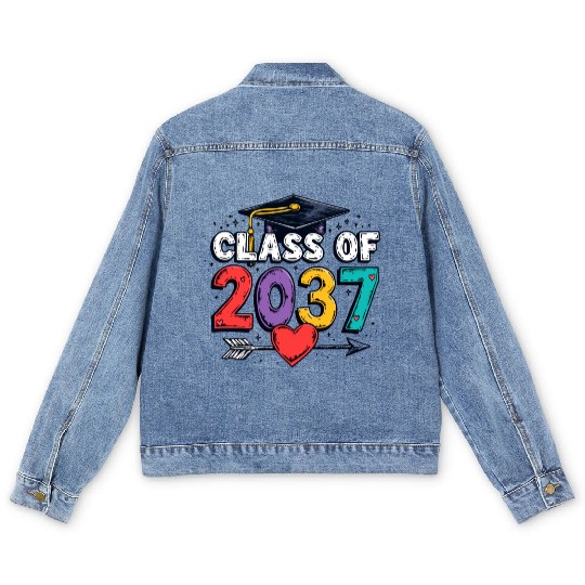 Celebrating the Class of 2037: A Colorful Future Men's Denim Jackets