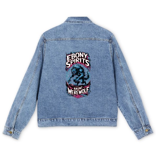 Ebony Spirits Haunt Werewolf Men's Denim Jackets