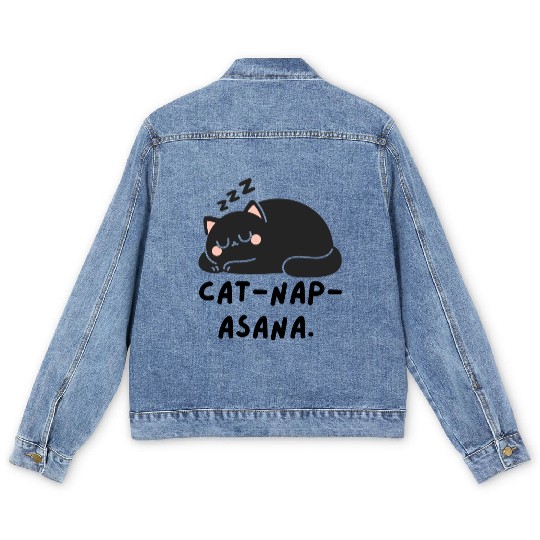 Lazy Cat Cat-Nap-Asana yoga Men's Denim Jackets