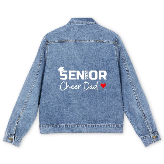 Proud Cheer Dad Of A Class Of 2025 Senior Graduate Men's Denim Jackets