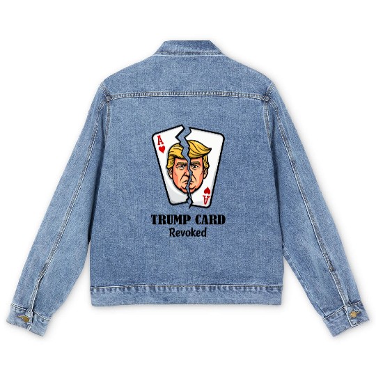 Revoked Trump Card Political Satire Men's Denim Jackets