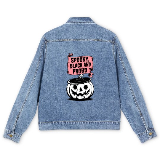 Spooky Black and Proud Men's Denim Jackets