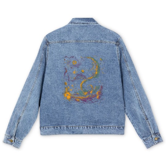 Weirdcore Aesthetic Cosmic Space Dreamcore Creepy Men's Denim Jackets